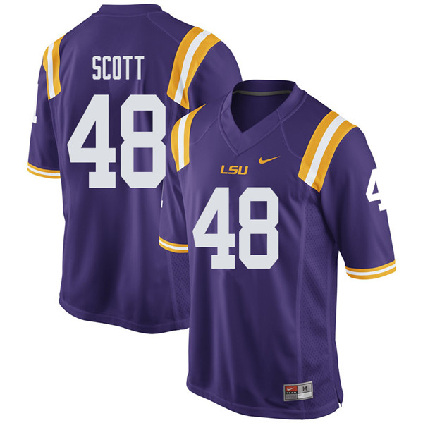 Men #48 Dantrieze Scott LSU Tigers College Football Jerseys Sale-Purple - Click Image to Close